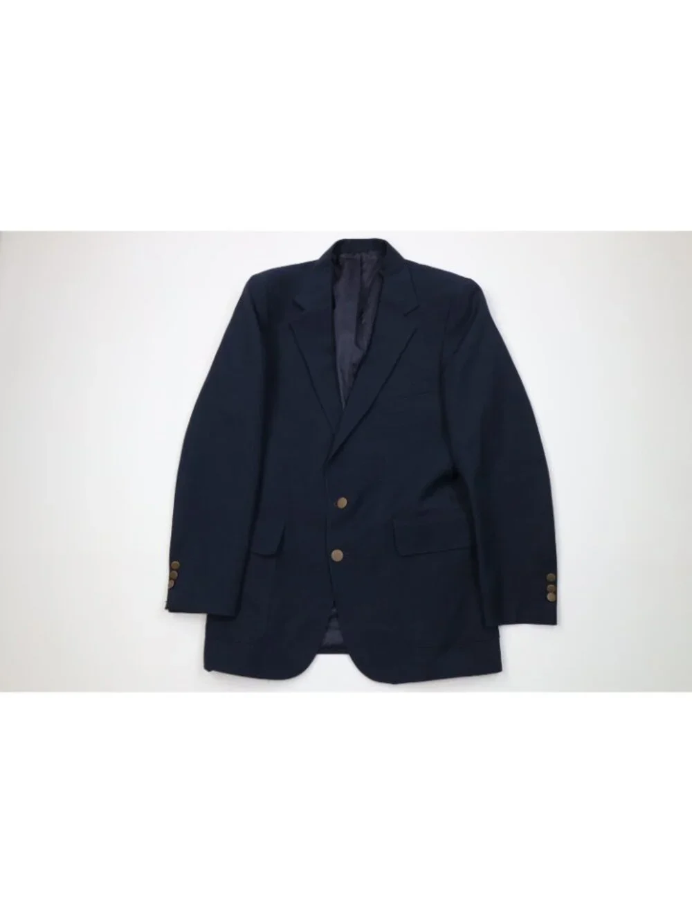 Vtg 70s Levis Mens 42R 2 Piece Knit Suit Wedding Navy Blue Wide Leg 32x30 USA